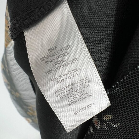 Altar'd State Floral High Neck Mesh Tiered Mini Dress Black Rust Size Medium - Picture 9 of 10